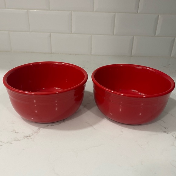 Fiestaware Other - Pair HLC Fiesta Gusto Cereal Soup Bowls 3x6 scarlet red